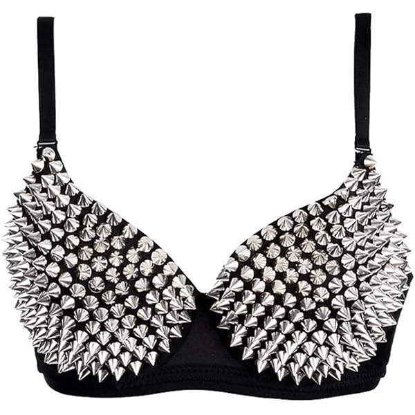 Amazon.com: Alivila.Y Fashion Metallic Spike Punk Goth Bra
